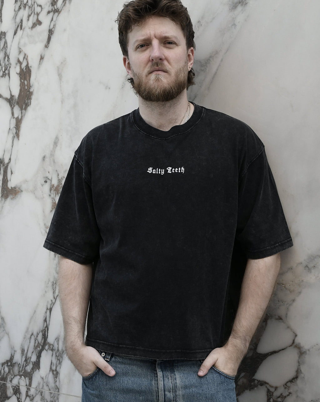 Black | Salt-Eaten Fisherman Shirt worn true to size